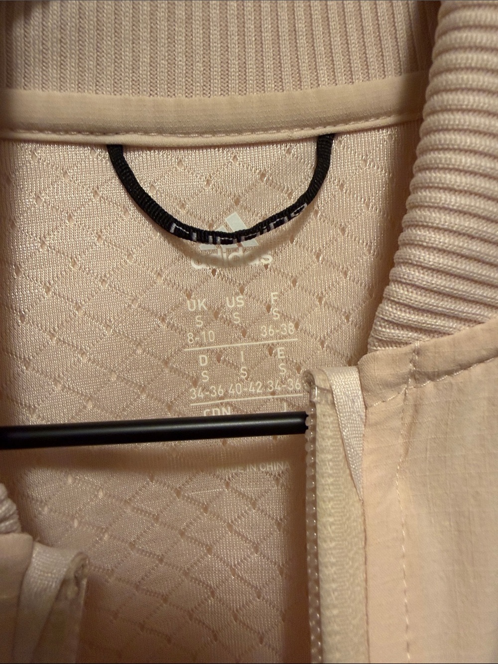 Adidas Sleeveless Zip Front Vest in Light Blush - Picture 4 of 5